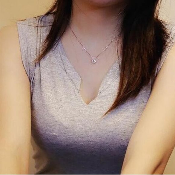 NEW 2ct Solitaire Diamond Sterling Silver Necklace - Picture 9 of 9